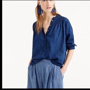 J. Crew popover blue top. ❤️